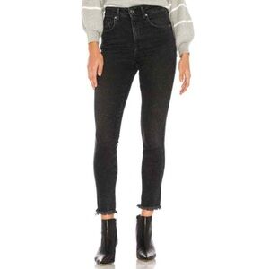 We the Free Faded Black Zip Fly Cotton Blend High Rise Cropped Jeggings Jeans 29